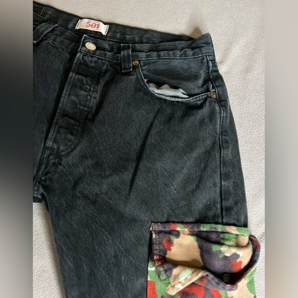 Vintage Levis 501 Cargo Double XX Straight Button Fly Jeans Mens Sz 33 x 33 - Picture 9 of 16